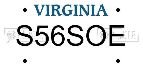 S56SOE Virginia License Plate