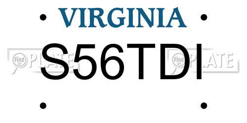 S56TDI Virginia License Plate