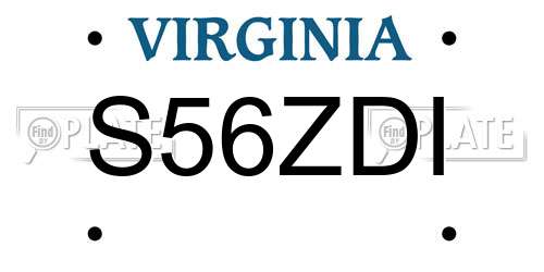 S56ZDI Virginia License Plate