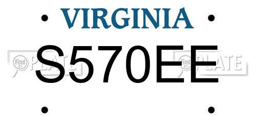 S570EE Virginia License Plate