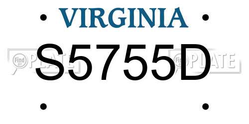 S5755D Virginia License Plate