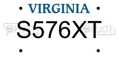 S576XT Virginia License Plate