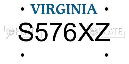 S576XZ Virginia License Plate
