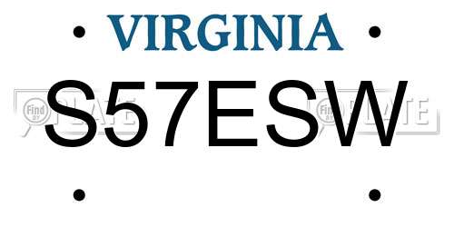 S57ESW Virginia License Plate