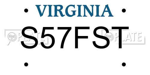 S57FST Virginia License Plate