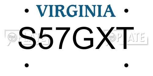 S57GXT Virginia License Plate