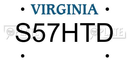 S57HTD Virginia License Plate