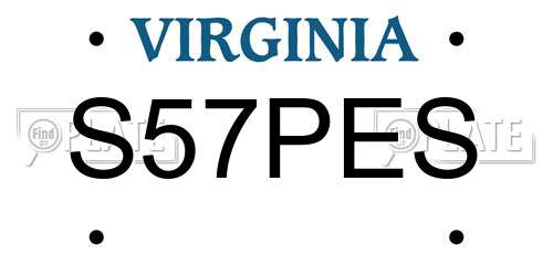 S57PES Virginia License Plate