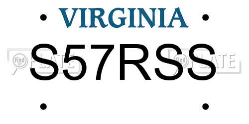 S57RSS Virginia License Plate