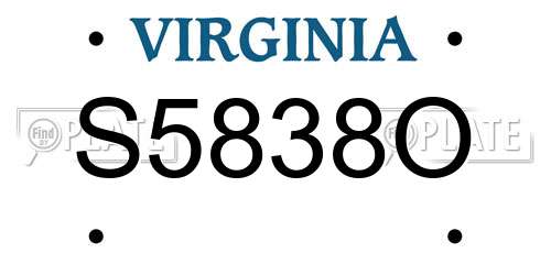 S5838O Virginia License Plate