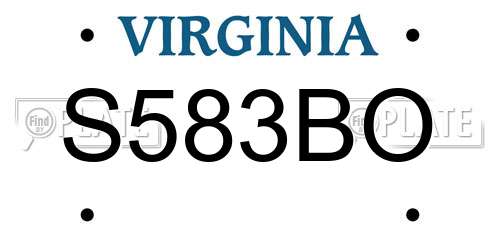 S583BO Virginia License Plate