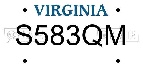 S583QM Virginia License Plate
