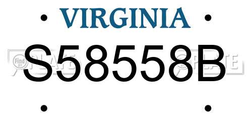 S58558B Virginia License Plate