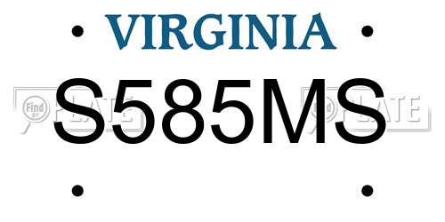 S585MS Virginia License Plate