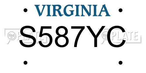 S587YC Virginia License Plate