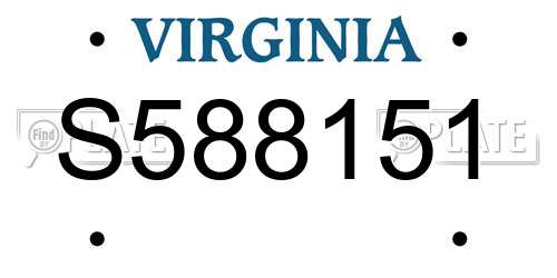 S588151 Virginia License Plate