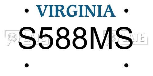 S588MS Virginia License Plate