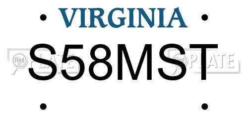 S58MST Virginia License Plate