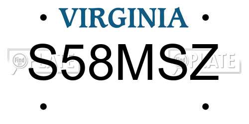 S58MSZ Virginia License Plate