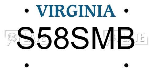 S58SMB Virginia License Plate