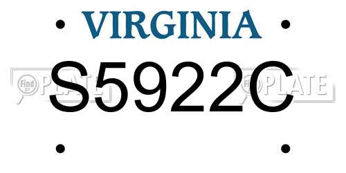 S5922C Virginia License Plate
