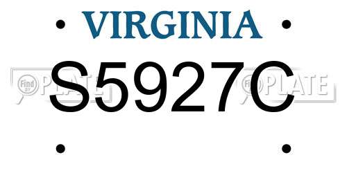 S5927C Virginia License Plate