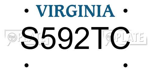 S592TC Virginia License Plate