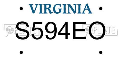 S594EO Virginia License Plate