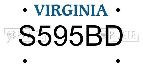 S595BD Virginia License Plate