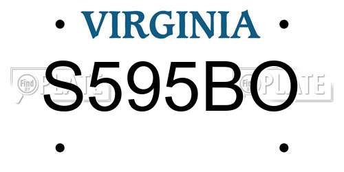 S595BO Virginia License Plate