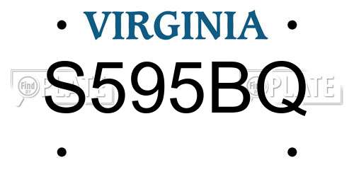 S595BQ Virginia License Plate