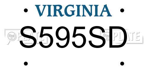 S595SD Virginia License Plate