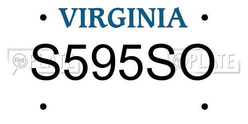 S595SO Virginia License Plate
