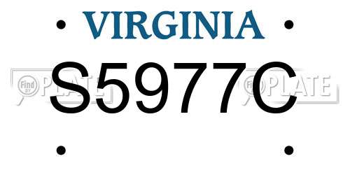 S5977C Virginia License Plate