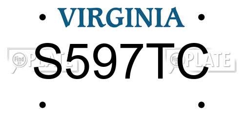 S597TC Virginia License Plate