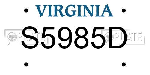 S5985D Virginia License Plate