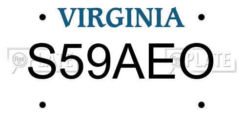 S59AEO Virginia License Plate