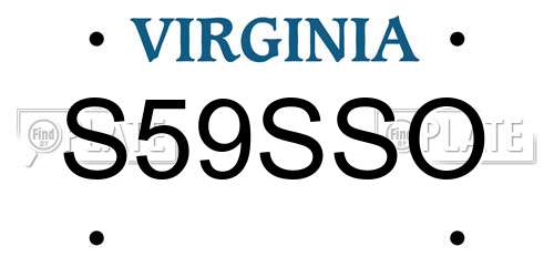 S59SSO Virginia License Plate