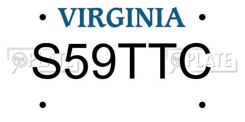 S59TTC Virginia License Plate