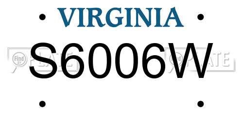 S6006W Virginia License Plate