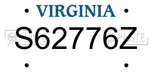 S62776Z Virginia License Plate
