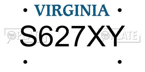 S627XY Virginia License Plate