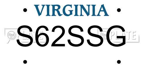 S62SSG Virginia License Plate