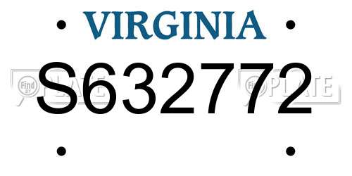 S632772 Virginia License Plate