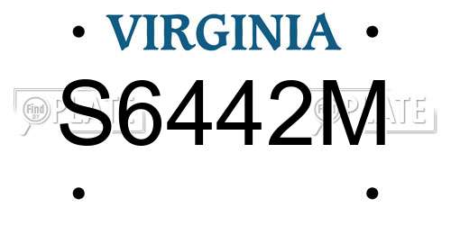 S6442M Virginia License Plate