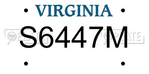 S6447M Virginia License Plate