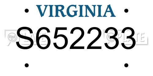 S652233 Virginia License Plate