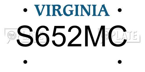 S652MC Virginia License Plate