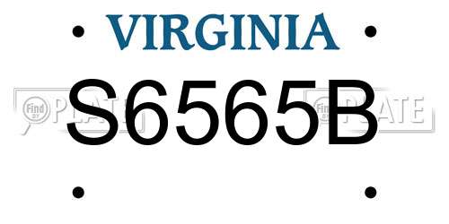 S6565B Virginia License Plate