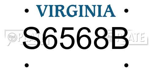 S6568B Virginia License Plate